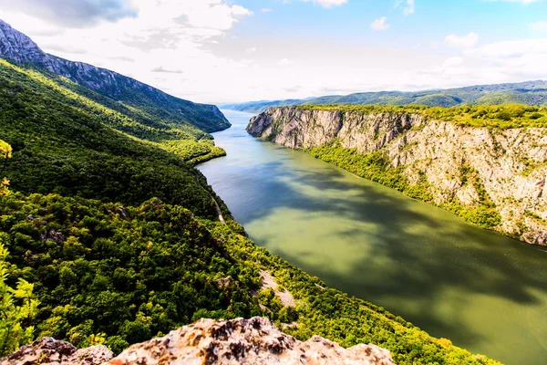 Erstaunliche Natur Flusslandschaft Der Donau Serbien Europa Frühling Tageslicht — Stockfoto