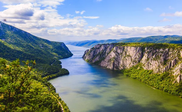 Beautiful Nature Landscape Gorge Danube River Iron Gates Located Eastern — стоковое фото