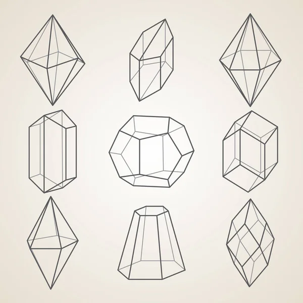 Set de cristale geometrice . — Vector de stoc