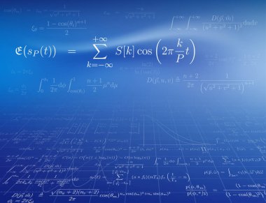 Mathematics background with formulas clipart