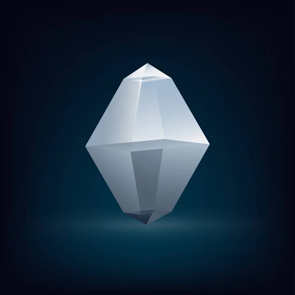 Glass geometric crystal — Stock Vector