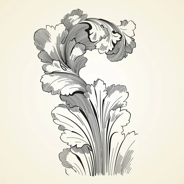 Ročník tetování květinový ornament — Stockový vektor