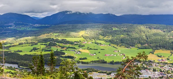Vista panoramica Arerial di Voss, Hordaland, Norvegia — Foto Stock