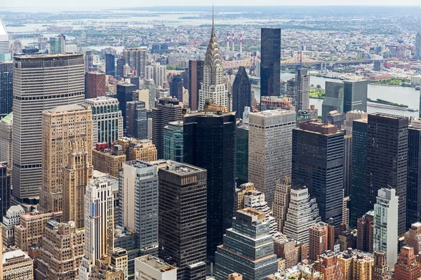 Manhattan Skyscrapers Aerial View, NYC, USA — стоковое фото