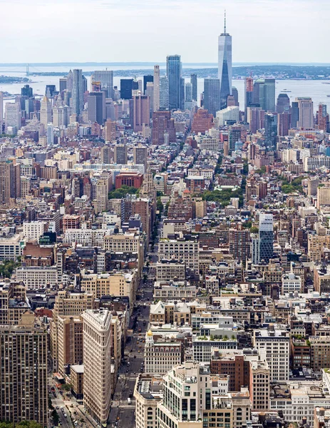 Loiwer Manhattan Skyline Аэрофотоснимок, Нью-Йорк, США — стоковое фото