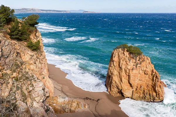 Praia Platja Roja em Costa Brava, Catalunha — Fotografia de Stock