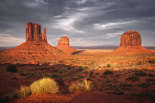 Vista Pôr Sol Monument Valley Navajo Nation Eua — Fotografia de Stock