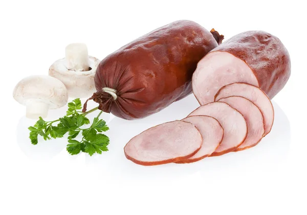 Cracow sausage isolated on white background — Stock Photo, Image