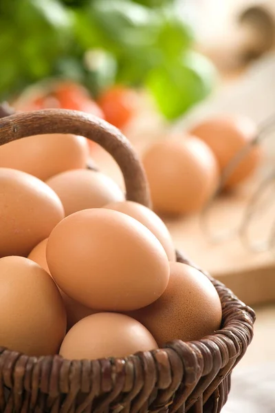 Яйца Корзине — стоковое фото