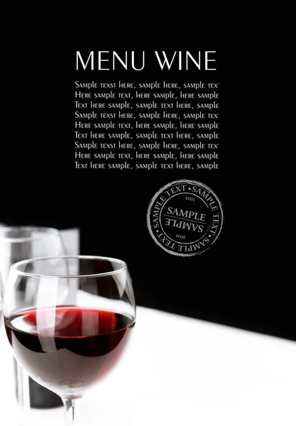 Glasses Red Wine White Table Cloth Space Text Isolated White — Stock Photo, Image