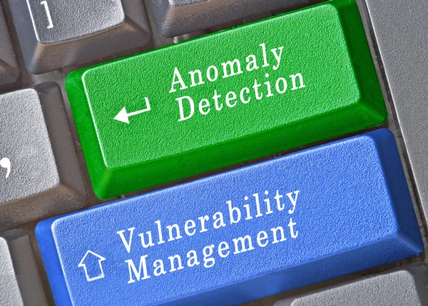Teclas de atalho para detecção de anomalia e gerenciamento de vulnerabilidade — Fotografia de Stock