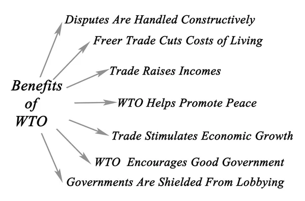 Diagrama de los beneficios de la OMC — Foto de Stock