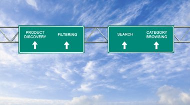  e-ticaret kelimelerle yol işareti 