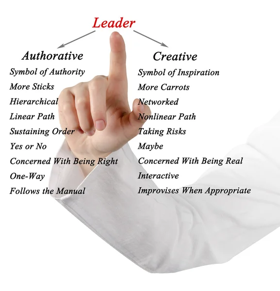 Diagram of Types of leaders — Stock Photo, Image