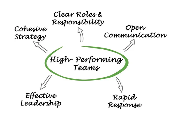 Diagram of High- Performing Teams — Stock Photo, Image