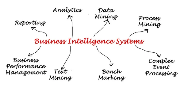 Diagramm von Business Intelligence Systemen — Stockfoto