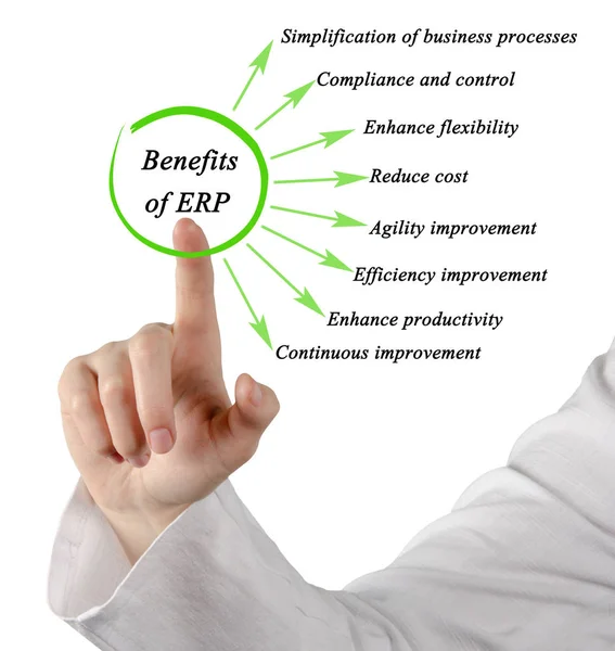 Diagrama de Benefícios do ERP — Fotografia de Stock