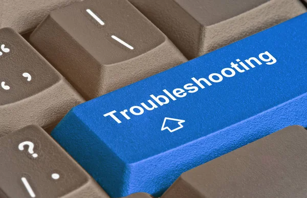 Blue key for troubleshooting — Stock Photo, Image