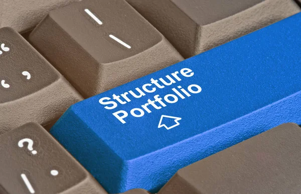 Blue key for portfolio structure — Stock Photo, Image