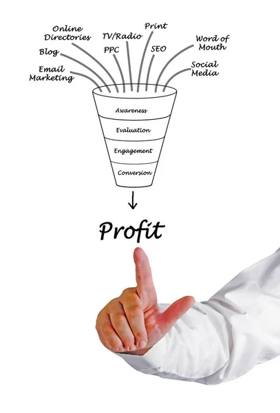 Diagram profit tölcsér — Stock Fotó