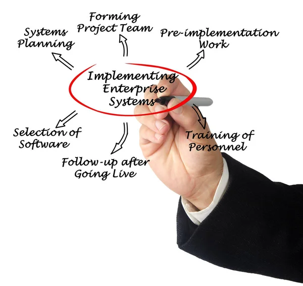 Diagram van de uitvoering van Enterprise systeem — Stockfoto