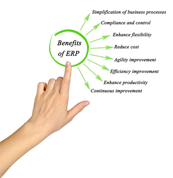 Diagram of Benefits of ERP — Stock Photo, Image