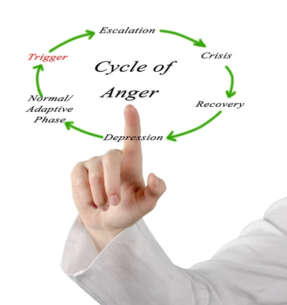 Diagram of cycles of anger — Stock Photo, Image