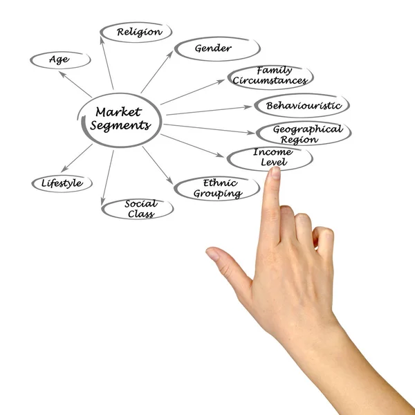 Diagrama de segmentos de mercado — Fotografia de Stock