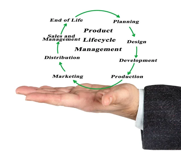 Schemat zarządzania cyklem życia produktu — Zdjęcie stockowe