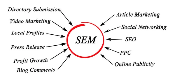 Diagramme de marketing des moteurs de recherche — Photo