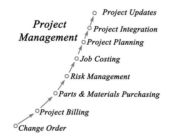 Schema des Projektmanagements — Stockfoto