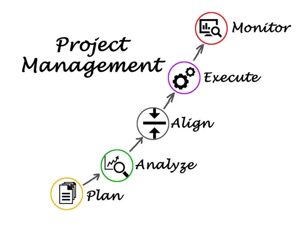 Diagrama de gestão de projectos — Fotografia de Stock