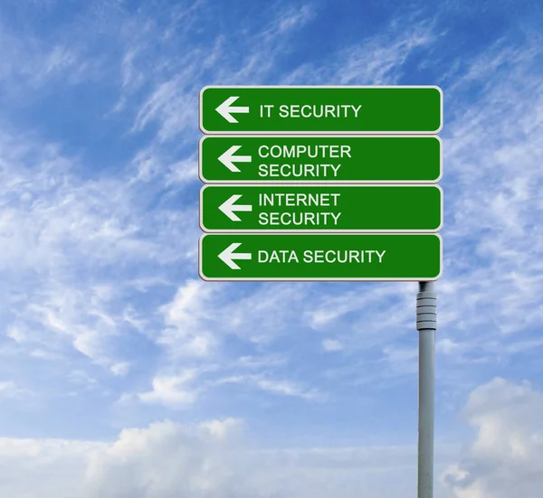 Road sign to IT security — Stock Photo, Image