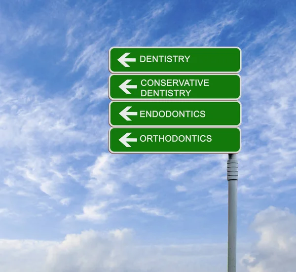 Señal de tráfico a la odontología — Foto de Stock