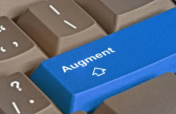Keyboard with key to augment — Stock Photo, Image
