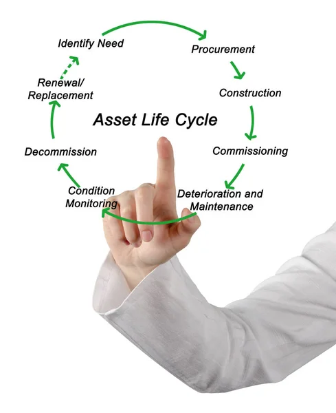 Diagram van Asset Life Cycle — Stockfoto