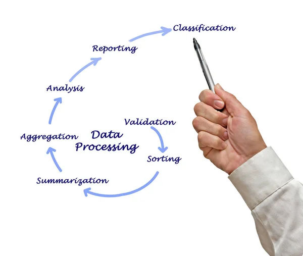 Diagrama del procesamiento de datos — Foto de Stock