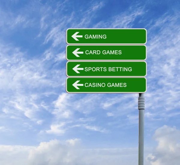 Road sign to gaming — Stock Photo, Image