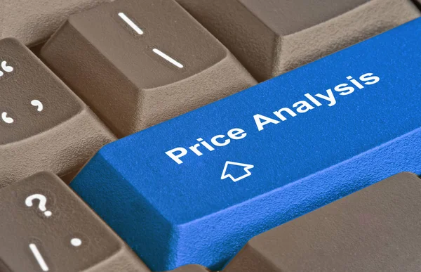 Klávesnice s klávesová zkratka pro cenové analýzy — Stock fotografie