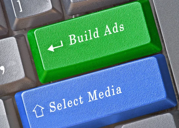 Keys for media selection and ad building — Stock Photo, Image