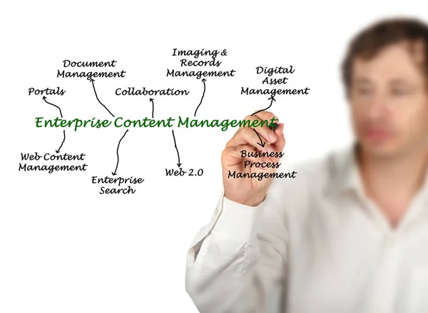 Diagramm des Enterprise Content Management — Stockfoto