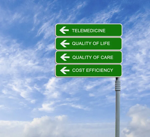 Road sign to telemedicine — Stock Photo, Image