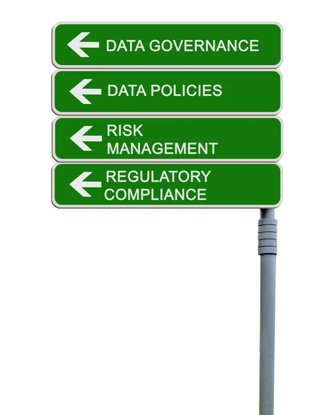 Verkeersbord voor data governance — Stockfoto