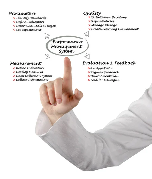 Diagramm des Performance Management Systems — Stockfoto