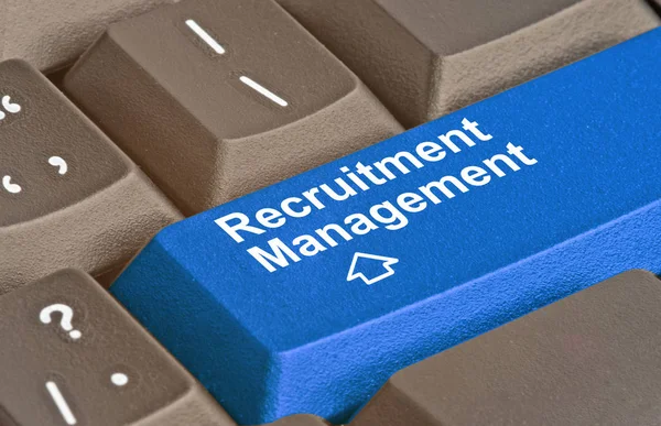 Keyboard with key for recruitment management — Stock Photo, Image