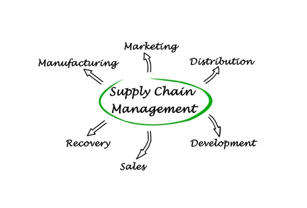 Componentes importantes da gestão da cadeia de abastecimento — Fotografia de Stock