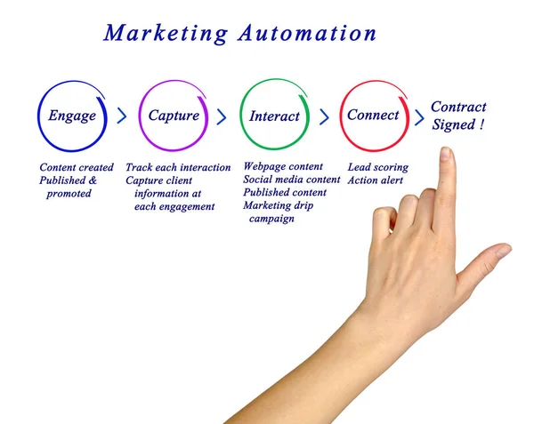 Man die presenteert van Marketing Automation — Stockfoto
