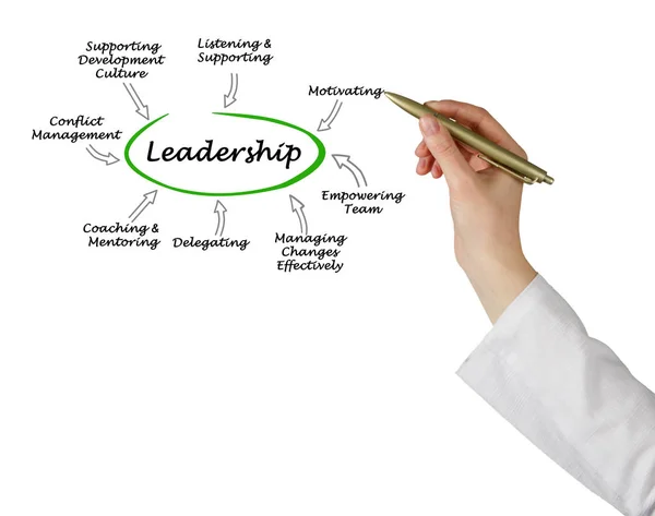 Donna Che Presenta Caratteristiche Della Leadership — Foto Stock