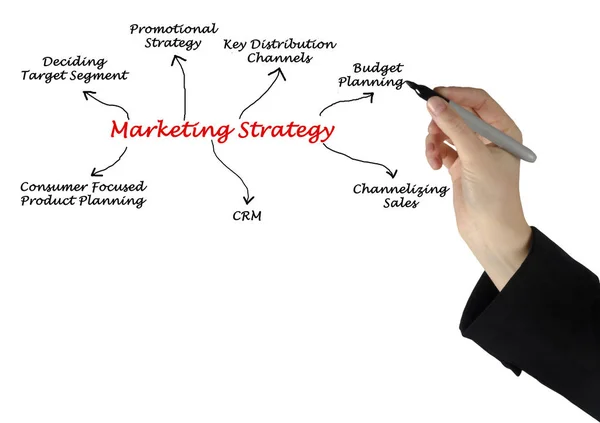 Diagrama de la estrategia de marketing — Foto de Stock