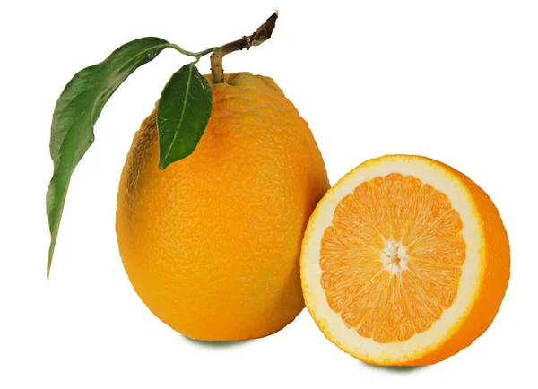 Апельсины Секции Изолированы Белом Фоне — стоковое фото